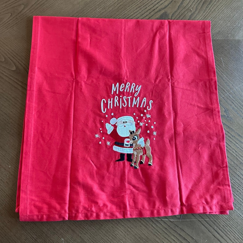Pottery Barn Kids Rudolph Red-Nosed Reindeer Christmas Table Runner‎ Red 17x70